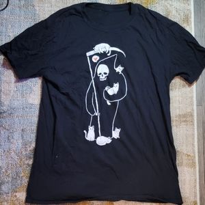 Death with Cats unisex Black Shirt